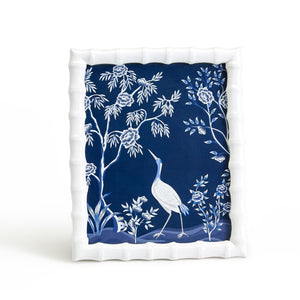 Blue & White Aviary Faux Bamboo Photo Frame (8 x 10)