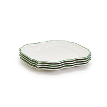 Load image into Gallery viewer, Garden Soiree Set of 4 Salad / Dessert Plates with Green Border
