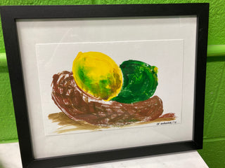 Framed Acrylic on Paper by Clara Gutierrez- "Lemon & Lime"