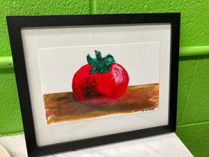 Framed Acrylic on Paper by Clara Gutierrez - "Tomato"