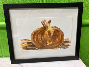Framed Acrylic on Paper by Clara Gutierrez - "Onion"