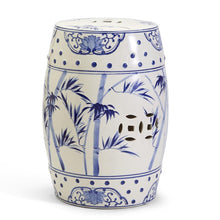 Load image into Gallery viewer, Bamboo and Rose Pattern Porcelain Garden Stool
