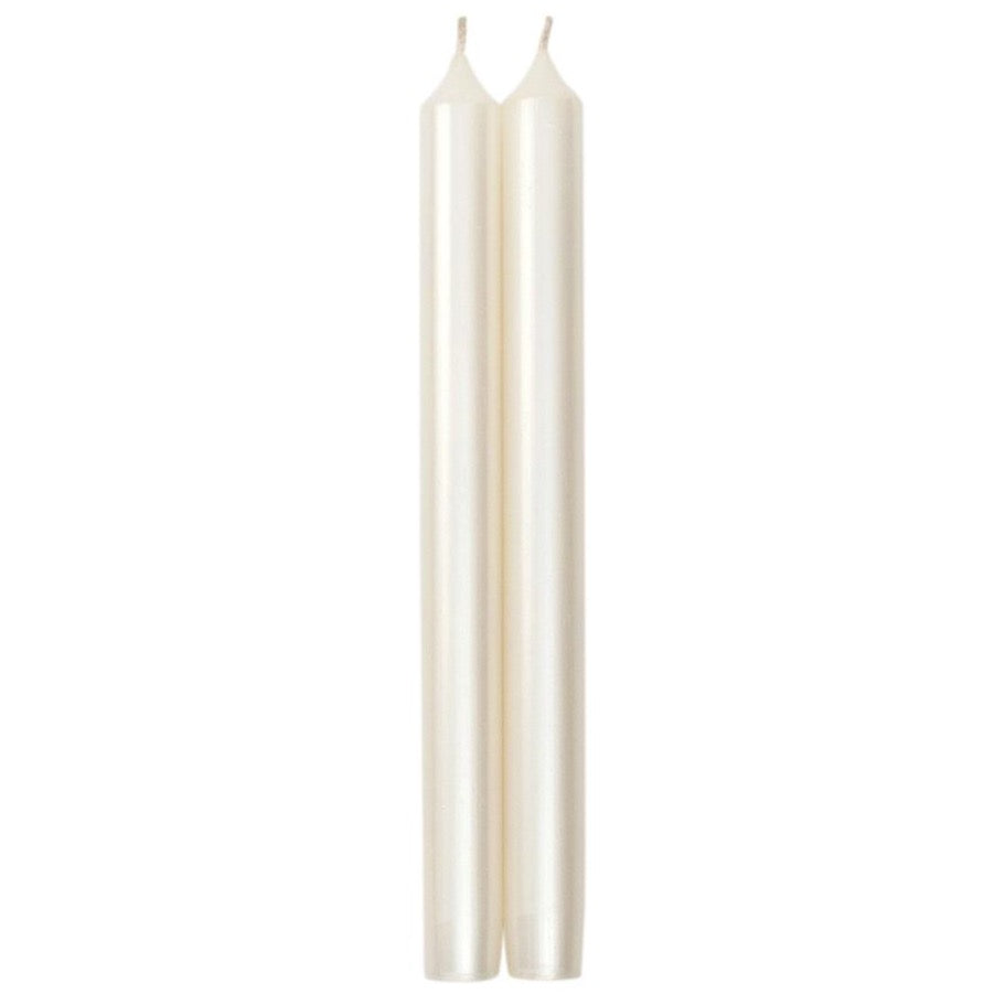 Caspari Duet Taper Candles - White Pearlescent
