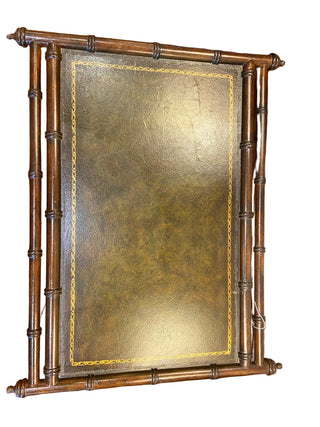 Faux Bamboo & Leather Folding Table