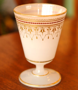 Antique French White Opaline and Gold Accent Goblet Pontil - Chestnut Lane Antiques & Interiors - 2