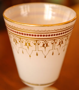 Antique French White Opaline and Gold Accent Goblet Pontil - Chestnut Lane Antiques & Interiors - 3