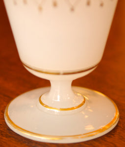 Antique French White Opaline and Gold Accent Goblet Pontil - Chestnut Lane Antiques & Interiors - 5