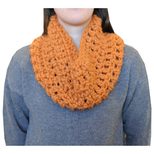 Locally Handcrafted Infinity Scarf - Pumpkin - Chestnut Lane Antiques & Interiors