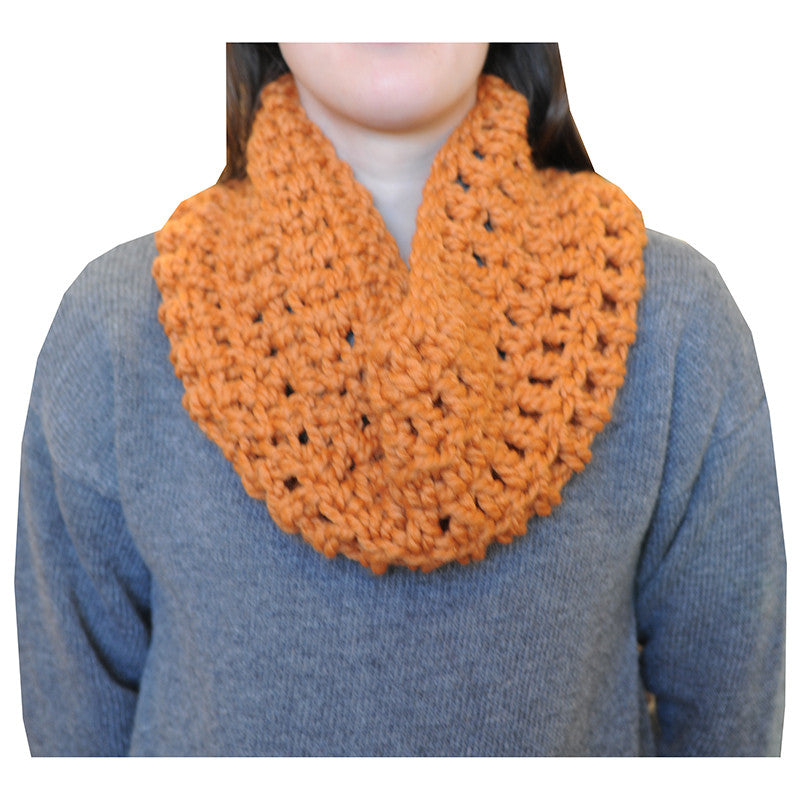 Locally Handcrafted Infinity Scarf - Pumpkin - Chestnut Lane Antiques & Interiors