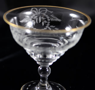 Antique Etched Crystal French Sherberts Set of 4 - Chestnut Lane Antiques & Interiors - 3