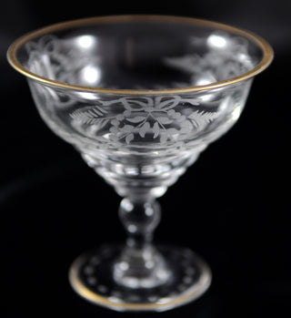 Antique Etched Crystal French Sherberts Set of 4 - Chestnut Lane Antiques & Interiors - 5