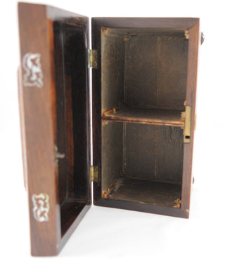 Antique Rosewood and Mother of Pearl Inlay with Bun Feet and Sarcophagus Form - Chestnut Lane Antiques & Interiors - 4