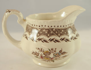 Antique Brown Transferware Pitcher Jug Circa 1890 - Chestnut Lane Antiques & Interiors - 2