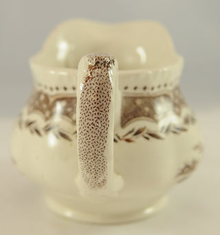 Antique Brown Transferware Pitcher Jug Circa 1890 - Chestnut Lane Antiques & Interiors - 3