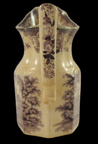 Antique Purple Transferware Jug Circa 1870 - Chestnut Lane Antiques & Interiors - 4