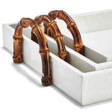 Load image into Gallery viewer, White Crocodile Trays with Bamboo Handles
