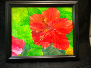 Red Hibiscus Painting