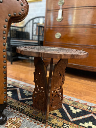 Vintage Teak Carved Plant Stand