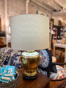 Vintage Brass Chinioserie Lamp