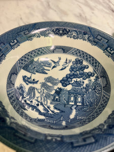 Vintage England Blue Willow Cereal Bowl