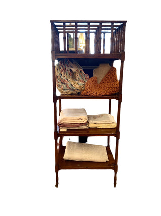 Vintage Mid-Century Faux Bamboo Etagere