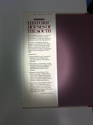 Historic Houses of the South Book by Oxmoor House