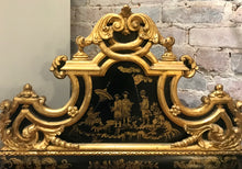Load image into Gallery viewer, Black and Gold Lacquer Chinoiserie Mirror
