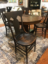 Load image into Gallery viewer, Round Tiger Oak Dining Table and Chairs

