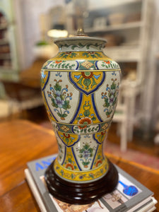 Floral Ceramic Vase Lamp