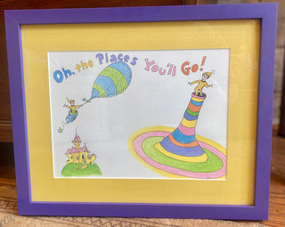 Original Local Drawing of "Oh the Places You'll Go" Dr. Seuss by Elizabeth Clement