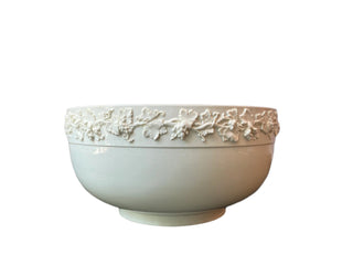 Wedgwood Creamware Bowl with Banded Rim of Molded Grape Vines