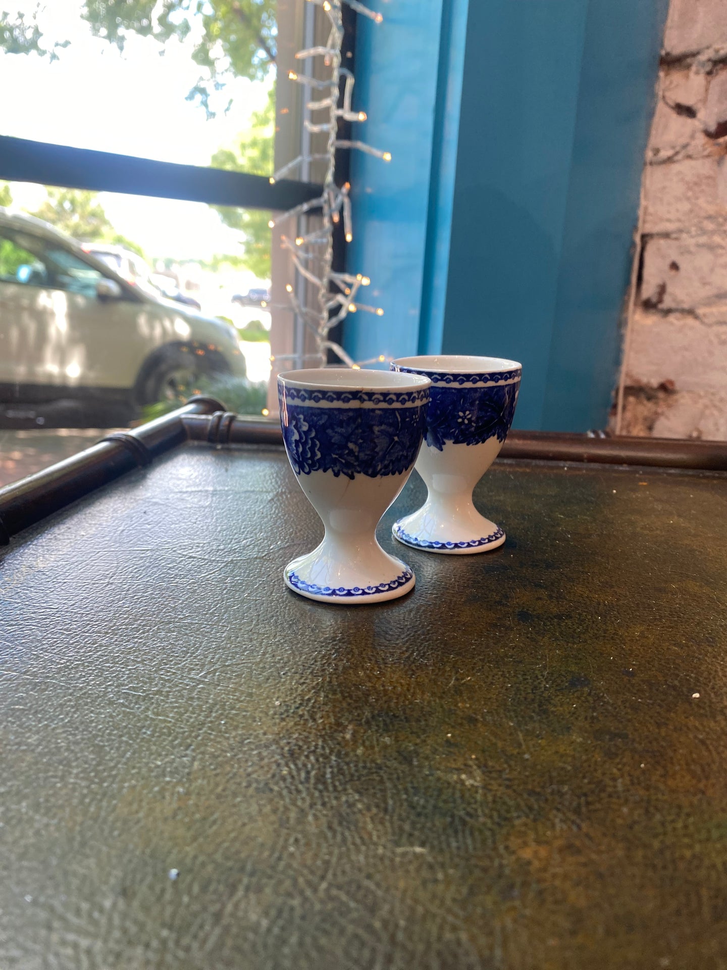 Blue & White Arabia Egg Cup - Set of 2