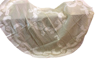 Yellow Organza and Linen Round Table Cloth with 6 Napkins