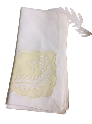 Yellow Organza and Linen Round Table Cloth with 6 Napkins