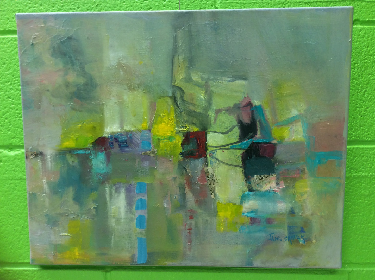 Oil & Mixed Media on Canvas by Local Artist Jane Carter - 