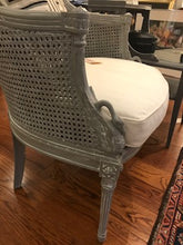 Load image into Gallery viewer, Painted Barrel-Back Cane Chair with Cushion
