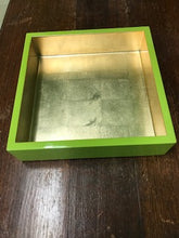 Load image into Gallery viewer, Caspari Lacquer Luncheon Napkin Holder - Sage &amp; Gold
