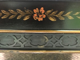 Vintage Gold & Black Lacquer Chinoiserie Drexel Heritage Accent Table