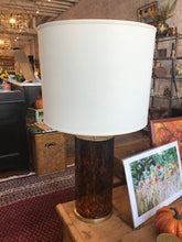 Load image into Gallery viewer, Vintage Tortoise and Brass Table Lamp
