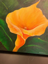Load image into Gallery viewer, Acrylic on Canvas by Clara Gutierrez - &quot;Yellow Lily&quot;
