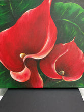 Load image into Gallery viewer, Acrylic on Canvas by Clara Gutierrez - &quot;Red Lilies&quot;
