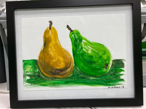 Acrylic on Paper by Clara Gutierrez - "Two Pears"