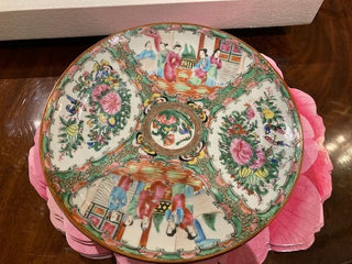 Antique Chinese Export Porcelain Rose Medallion Plate