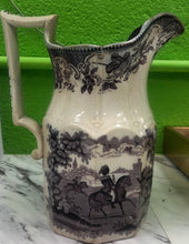 Load image into Gallery viewer, Staffordshire England Mulberry Purple Transferware Pitcher
