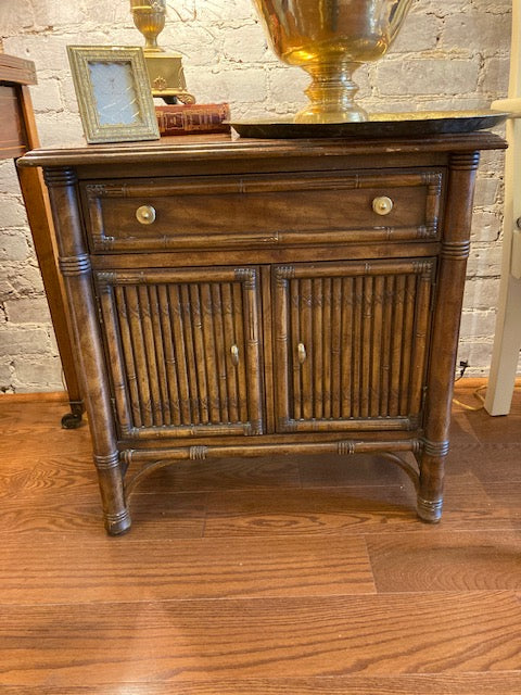 Vintage Drexel Faux Bamboo Nightstand