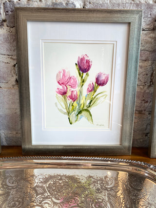 Framed Original Local Watercolor by Terri H. Hall - "Tulip"  #2