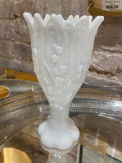 Vintage Milk Glass Lily of The Valley Flower Vase