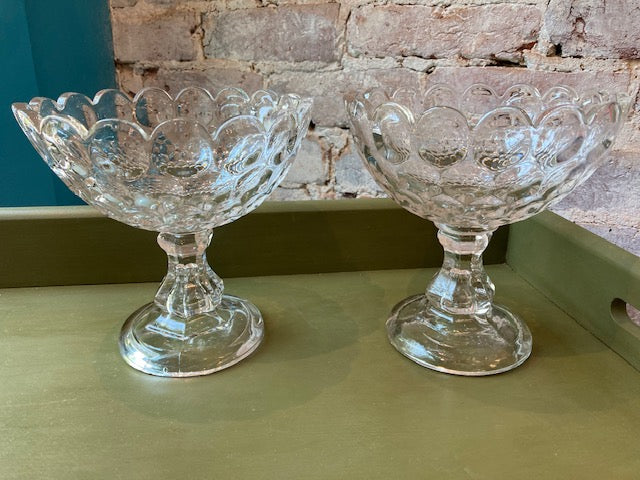 Set of Two Vintage Compote/Footed Bowls