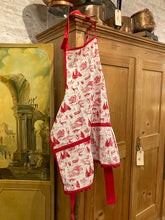 Load image into Gallery viewer, Red Winter Toile Apron

