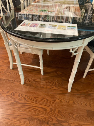 Vintage Oval Faux Bamboo Table and Chairs Set